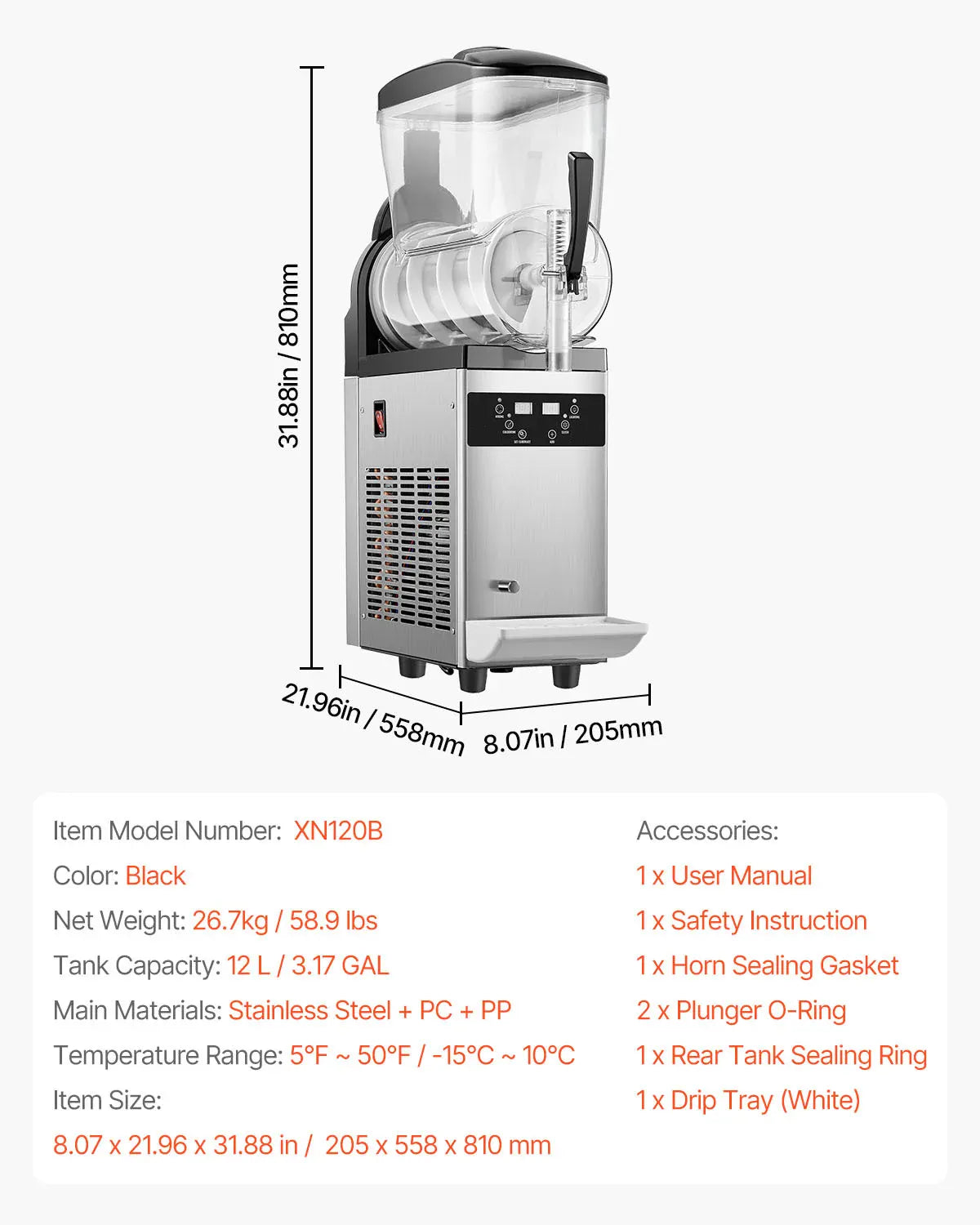 Machine à Granita Professionnelle 12 L — 1 Cuve, 48 Boissons machine a granita