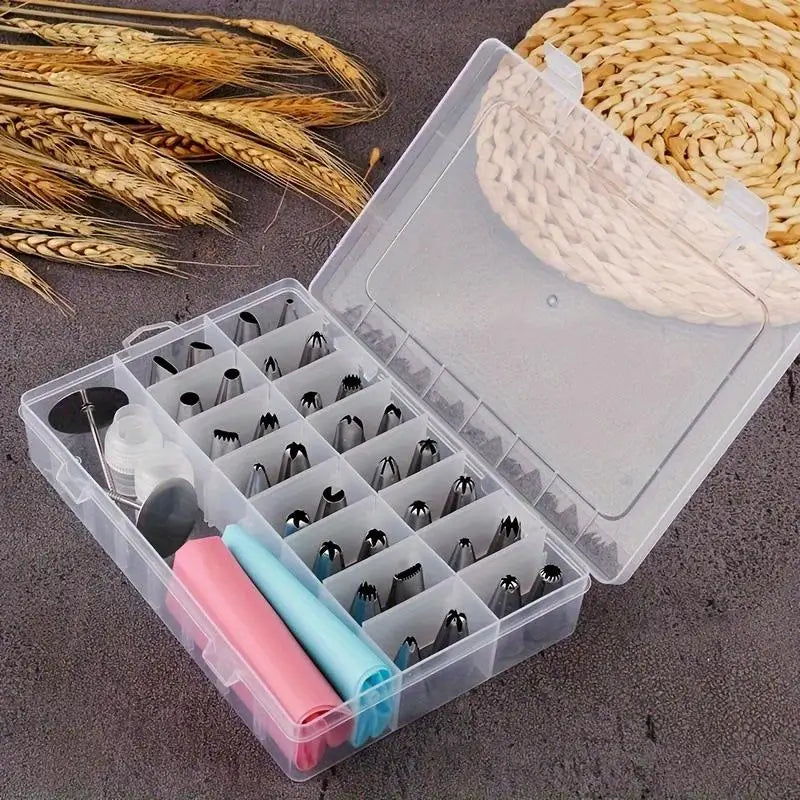 Set d'outils de décoration de gâteaux en inox - 38 pièces avec poches douillepoche
