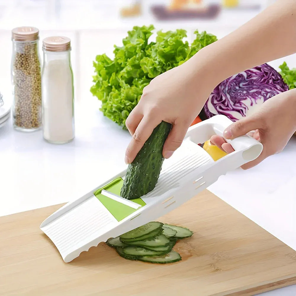 Mandoline à Lames en Acier Inoxydable 5 Pièces avec Protecteurs Mandoline