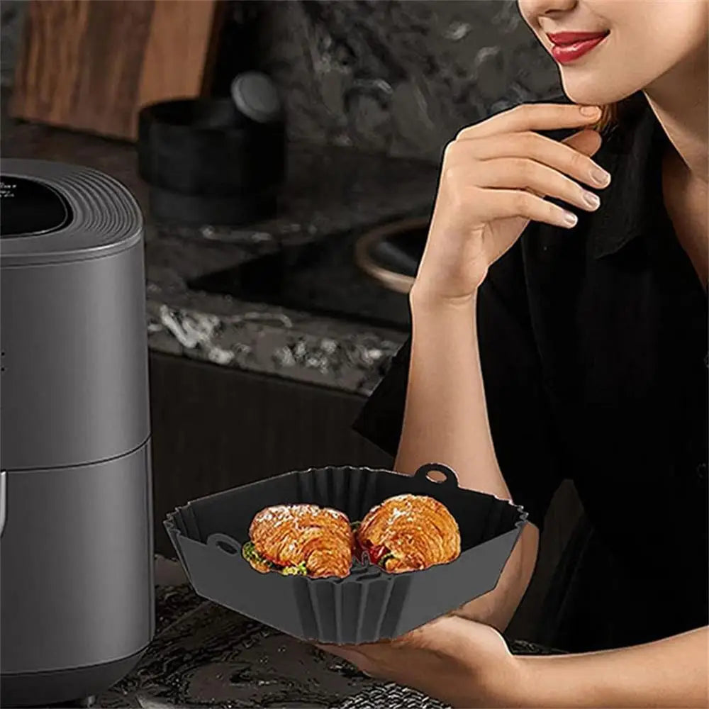 Moule Silicone Réutilisable Air Fryer Carré - 1 Pièce Air Fryer