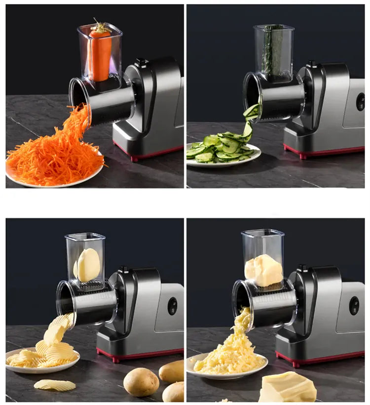 Râpeur électrique 5 en 1 avec fonction automatique pour légumes et fromage Coupe Légumes