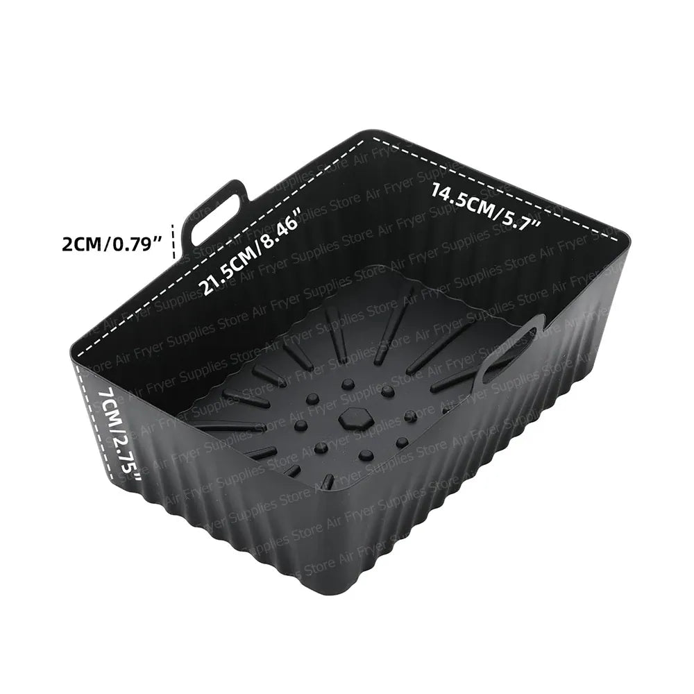 Moule Silicone Réutilisable pour Friteuse Rectangulaire - Lot de 2 Air Fryer