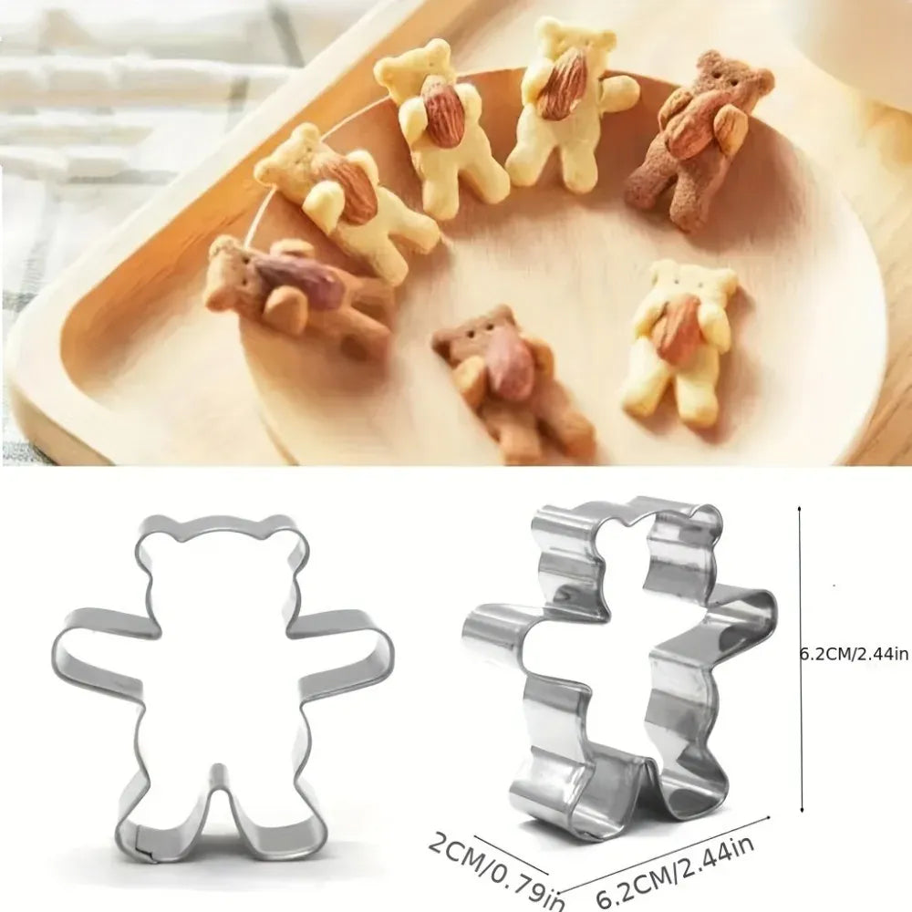 Emporte-pièces Oursons en Acier Inoxydable - 5 Molds pour Biscuits Festifs emportepieces