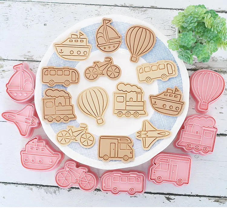 Emporte-pièces à Biscuits - Set de 8 Découpeurs en Plastique 3D emportepieces