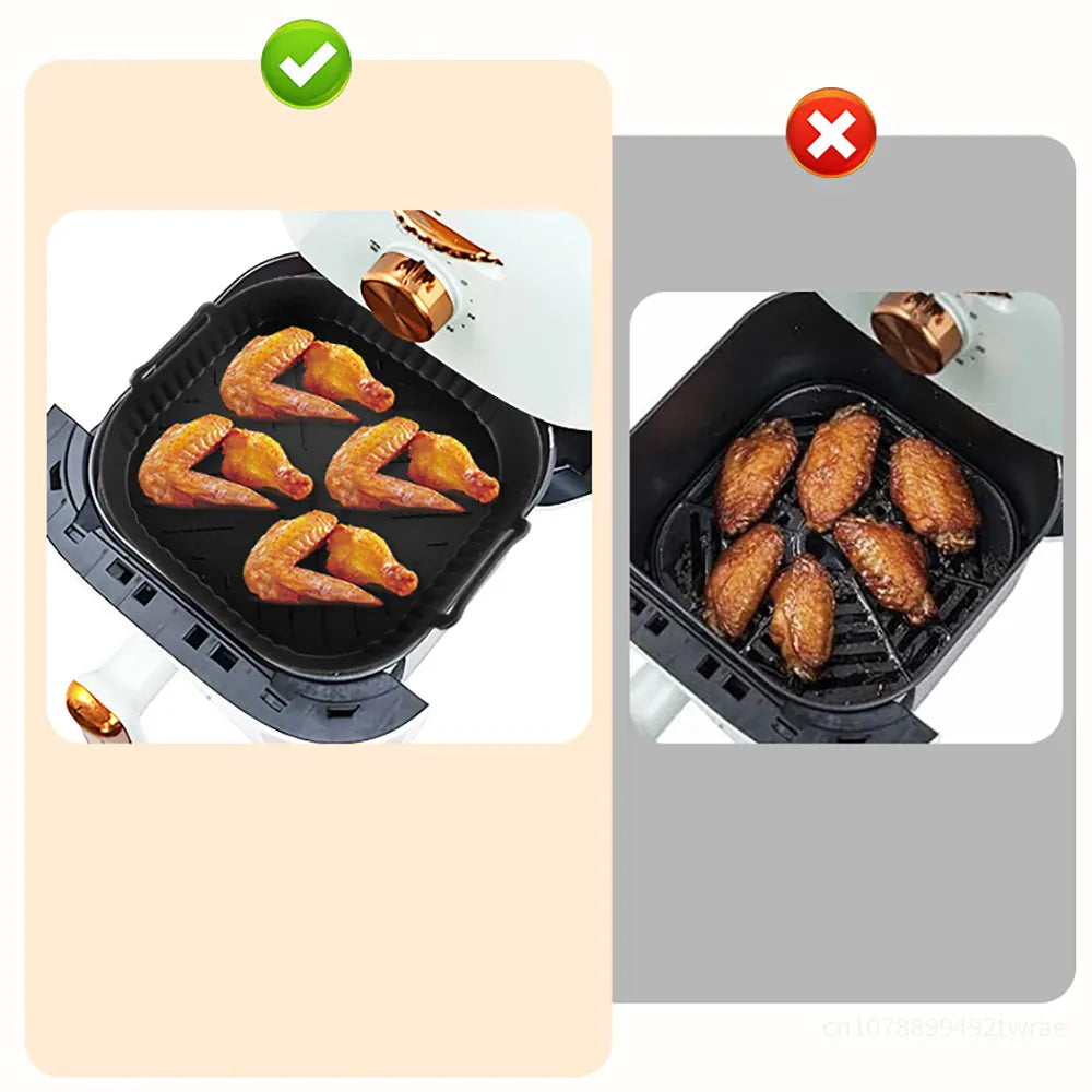 Moule Silicone Air Fryer Réutilisable 20cm Carré - Lot de 1 Air Fryer