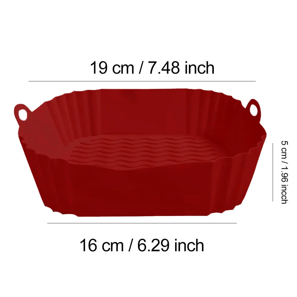 Moule Silicone Air Fryer Réutilisable Carré - Lot de 3 Pièces Air Fryer