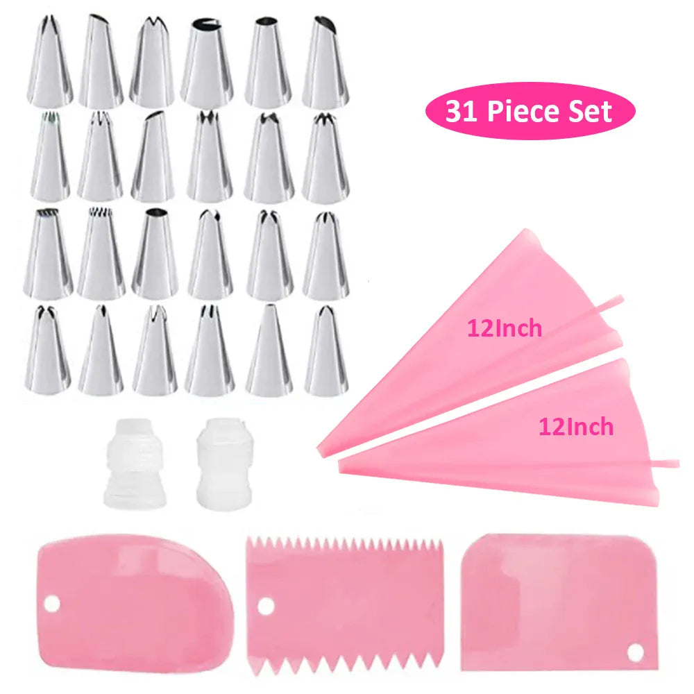 Poche à Douille en Silicone Reusable - Set de 24 Douilles de Pâtisserie douillepoche