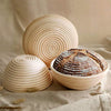 Panier de fermentation en rotin (lot de 2) – Banneton artisanal avec doublure en lin