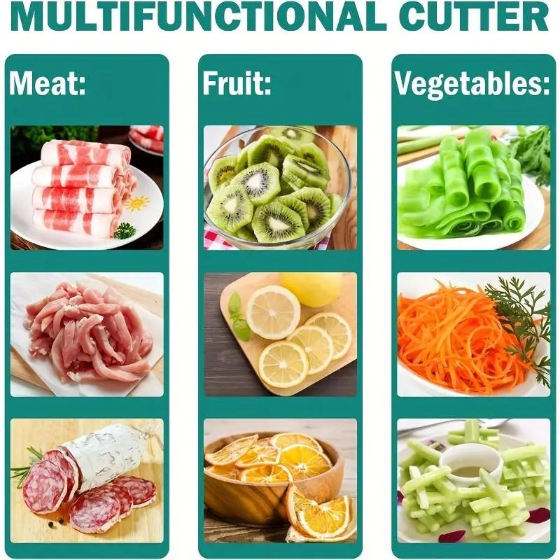 Mandoline Alimentaire Multifoncionnelle — 4 Lames Interchangeables 2, 3.5, 4, 7 mm Mandoline