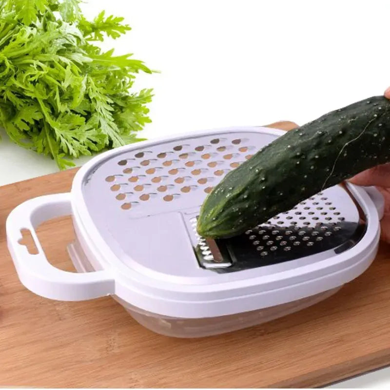 Mandoline 4-en-1 Plastique Râpe Légumes et Fromage avec Etui rape
