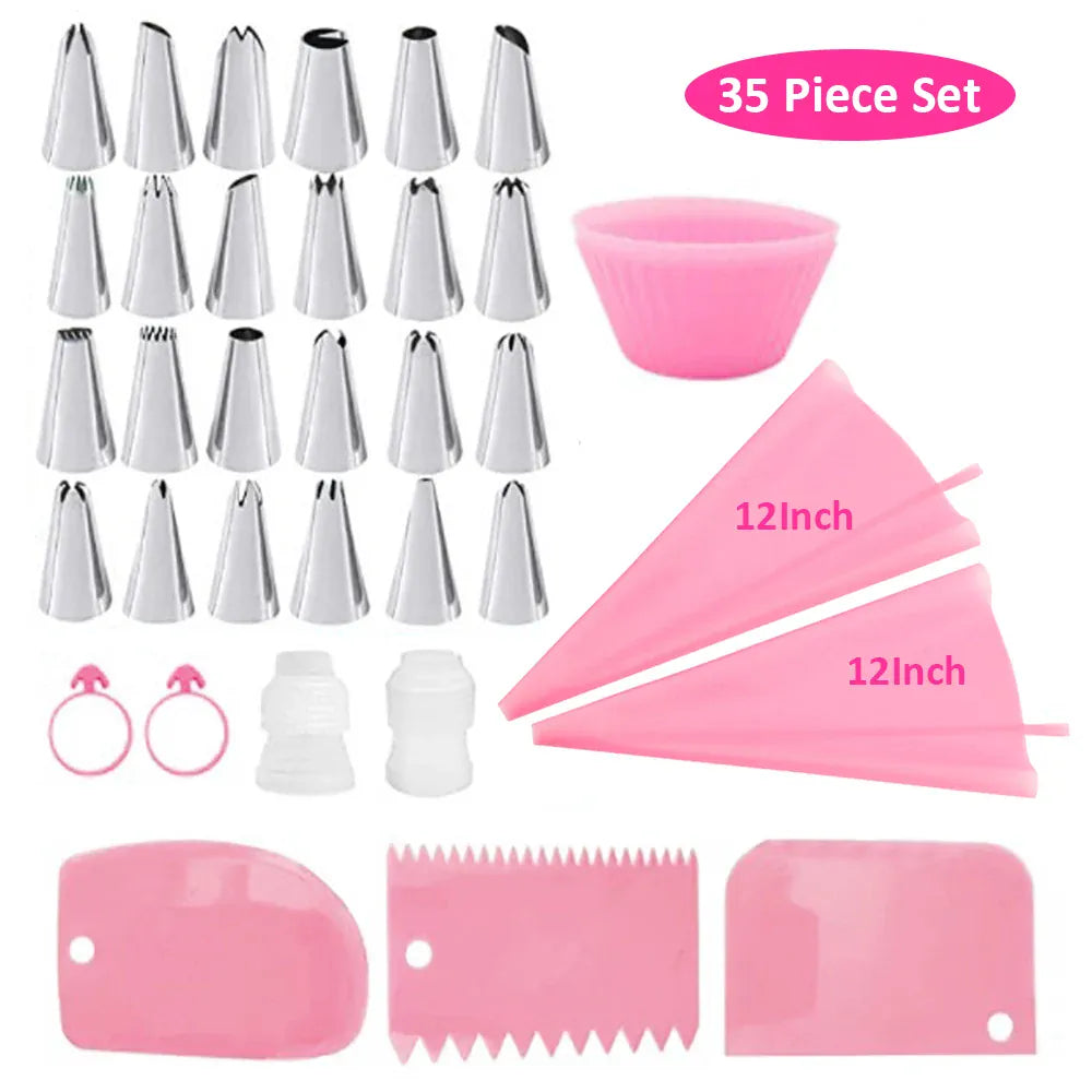 Poche à Douille en Silicone Reusable - Set de 24 Douilles de Pâtisserie douillepoche
