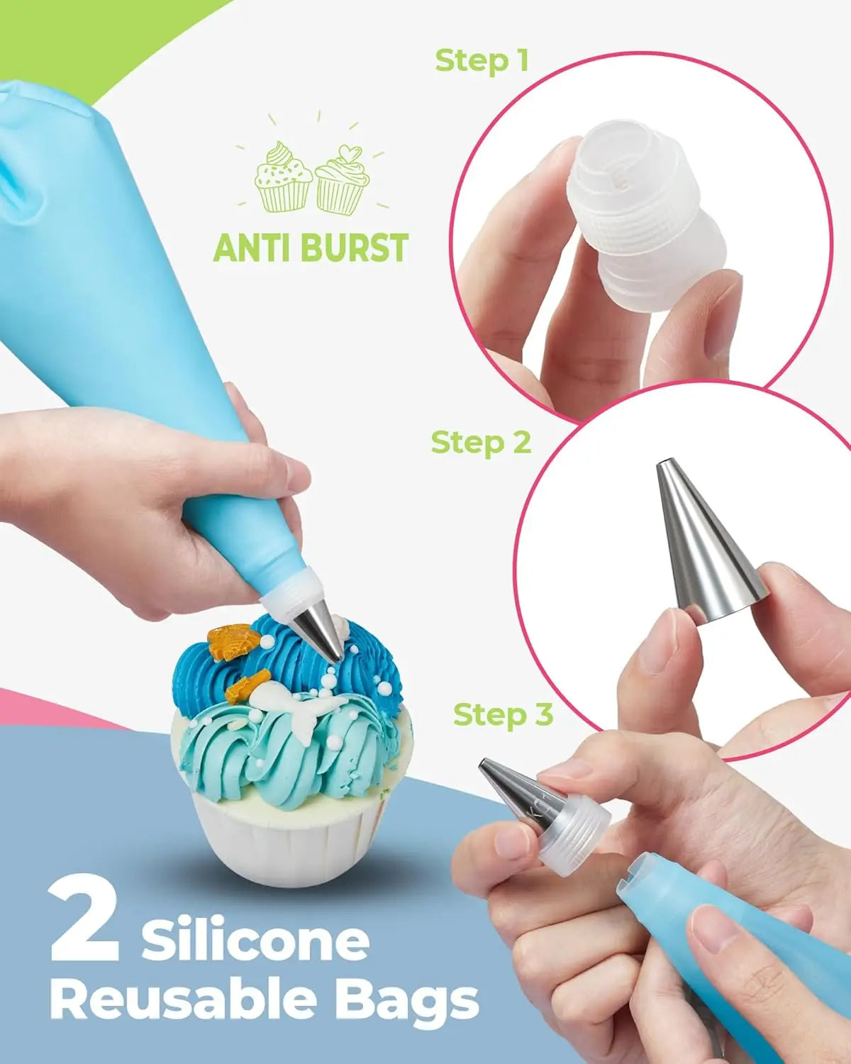 Kit de Décoration de Gâteaux 76 Pièces avec Douilles et Accessoires en Acier Inoxydable douillepoche