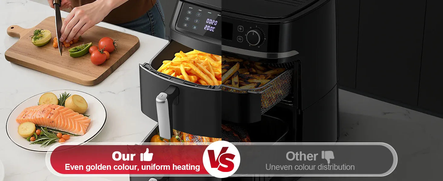 Friteuse Sans Huile Double Panier 11L 2500W 6 en 1 Écran Tactile airfryers
