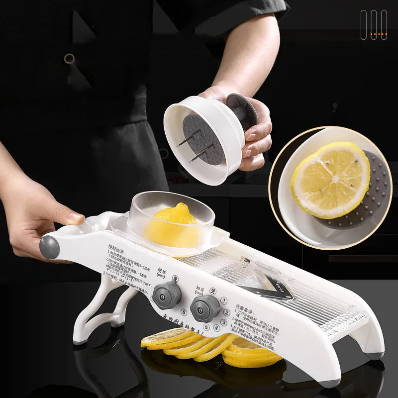 Mandoline Réglable Multifonctionnelle avec Panier - Coupe Légumes et Fruits Mandoline