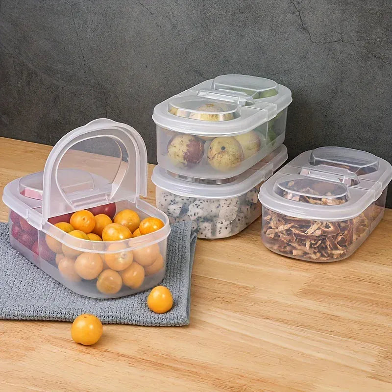 Bac de Rangement Hermétique pour Fruits et Légumes 1,5L à Double Ouverture
