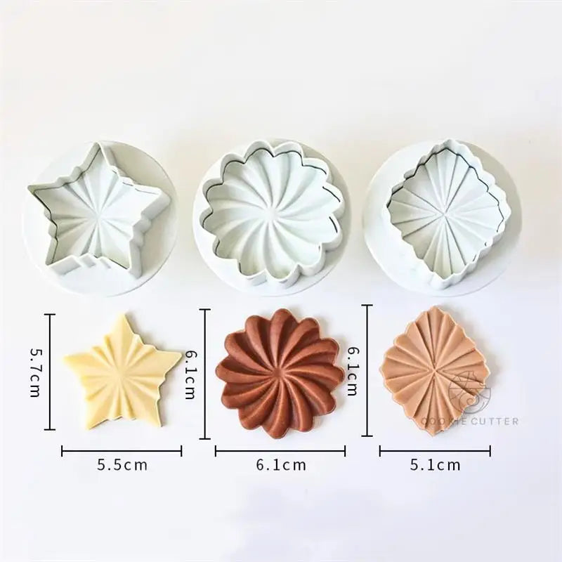 Emporte-pièces à biscuits en métal - Set de 3 modèles floraux emportepieces
