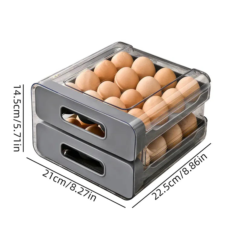 Organiseur de Rangement Frigo pour 32 Œufs | Double Couche