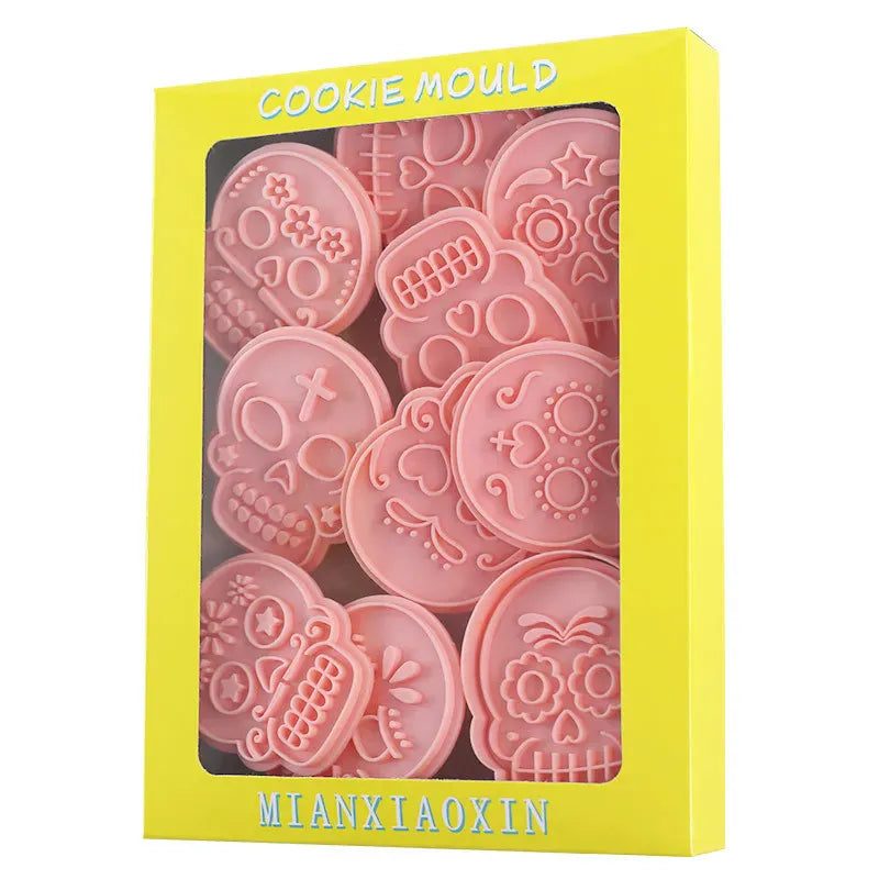Emporte-pièces en Silicone 10 pièces - Motifs de Crânes Halloween emportepieces