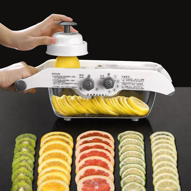 Mandoline Réglable Multifonctionnelle avec Panier - Coupe Légumes et Fruits Mandoline