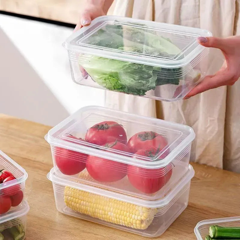 Boîte Organisateur Transparent de Conservation 5 Pièces Rangement Frigo