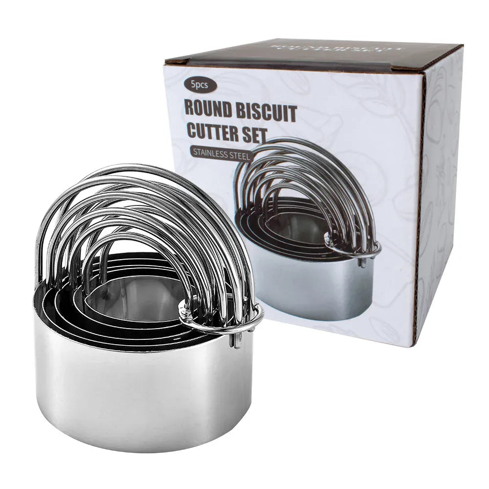 Emporte-pièces à Gâteaux en Acier Inoxydable - Set de 5 Pièces Rondes emportepieces