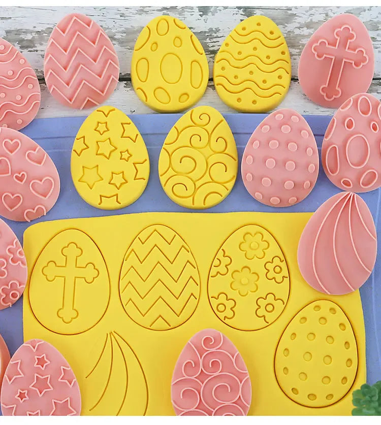 Emporte-pièces à Gâteaux Pâques - 10 Pièces Formes Lapin et Oeuf emportepieces