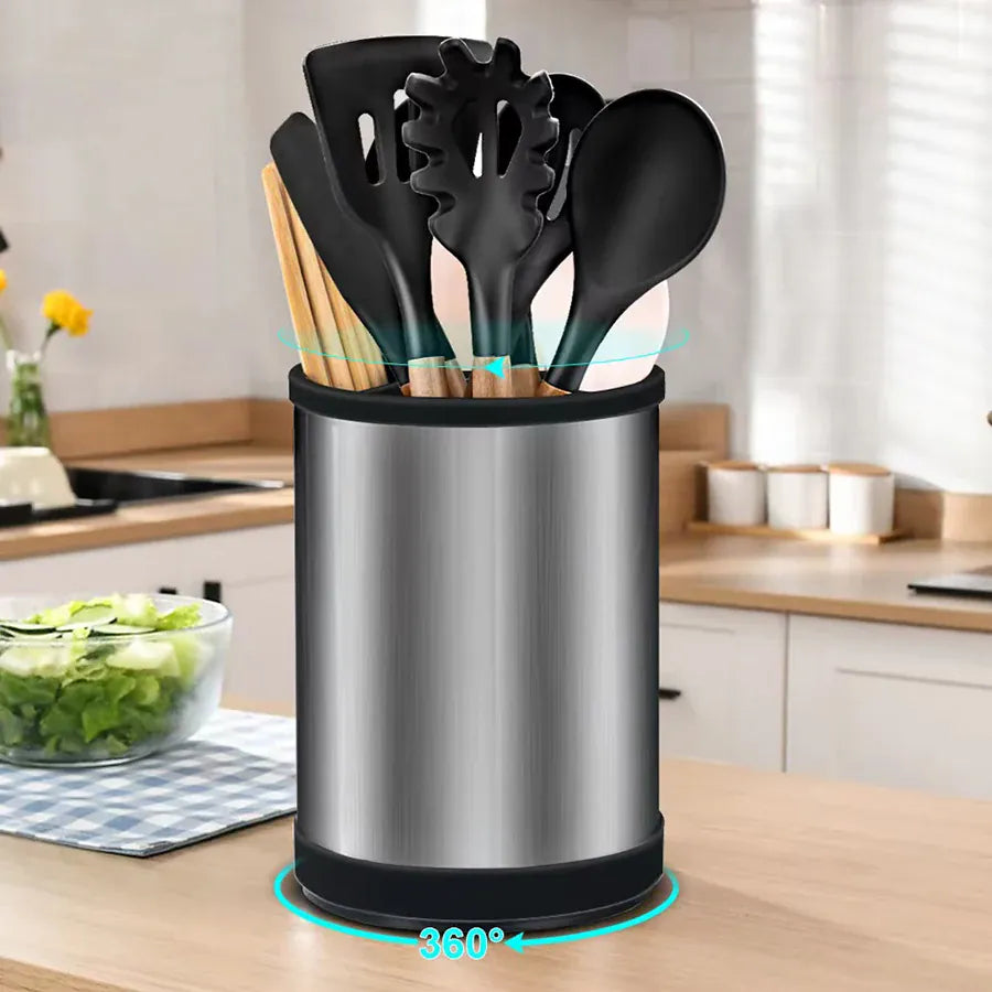 Set Ustensiles de Cuisine 6 pièces | Rangement Pratique et Rotatif spatule en silicone
