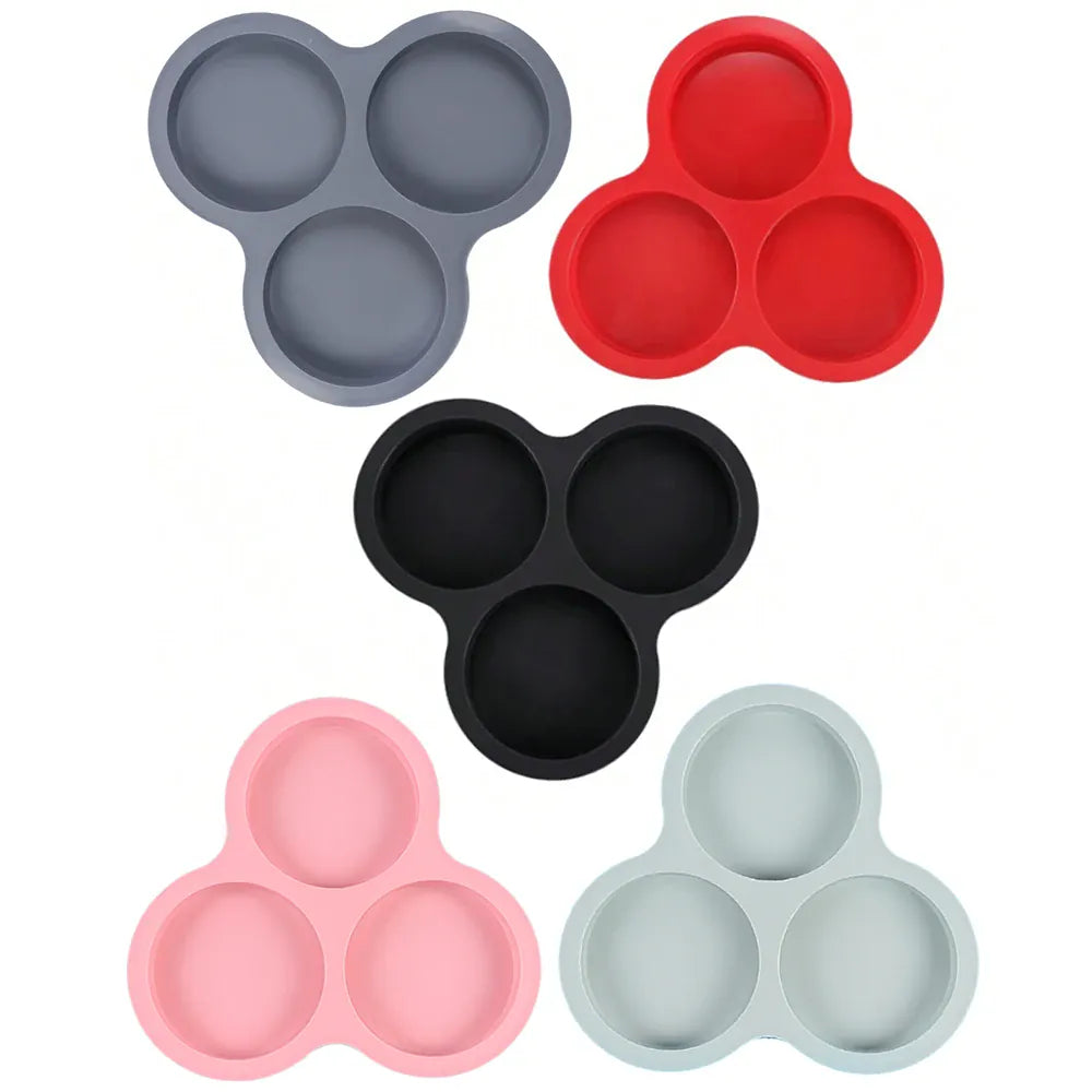 Moule Silicone Air Fryer Réutilisable 3-Cavités Forme Arrondie Air Fryer