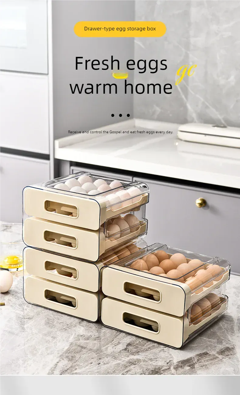 Organiseur de Rangement Frigo pour 32 Œufs | Double Couche