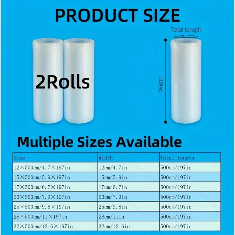 Sacs Sous Vide - 2 Rouleaux Hermétiques BPA Free pour Aliments