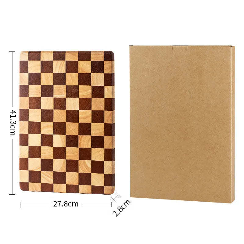 Planche à Découper Bois Motif Damier – 3 Tailles, 2,8 cm planche a decouper en bois