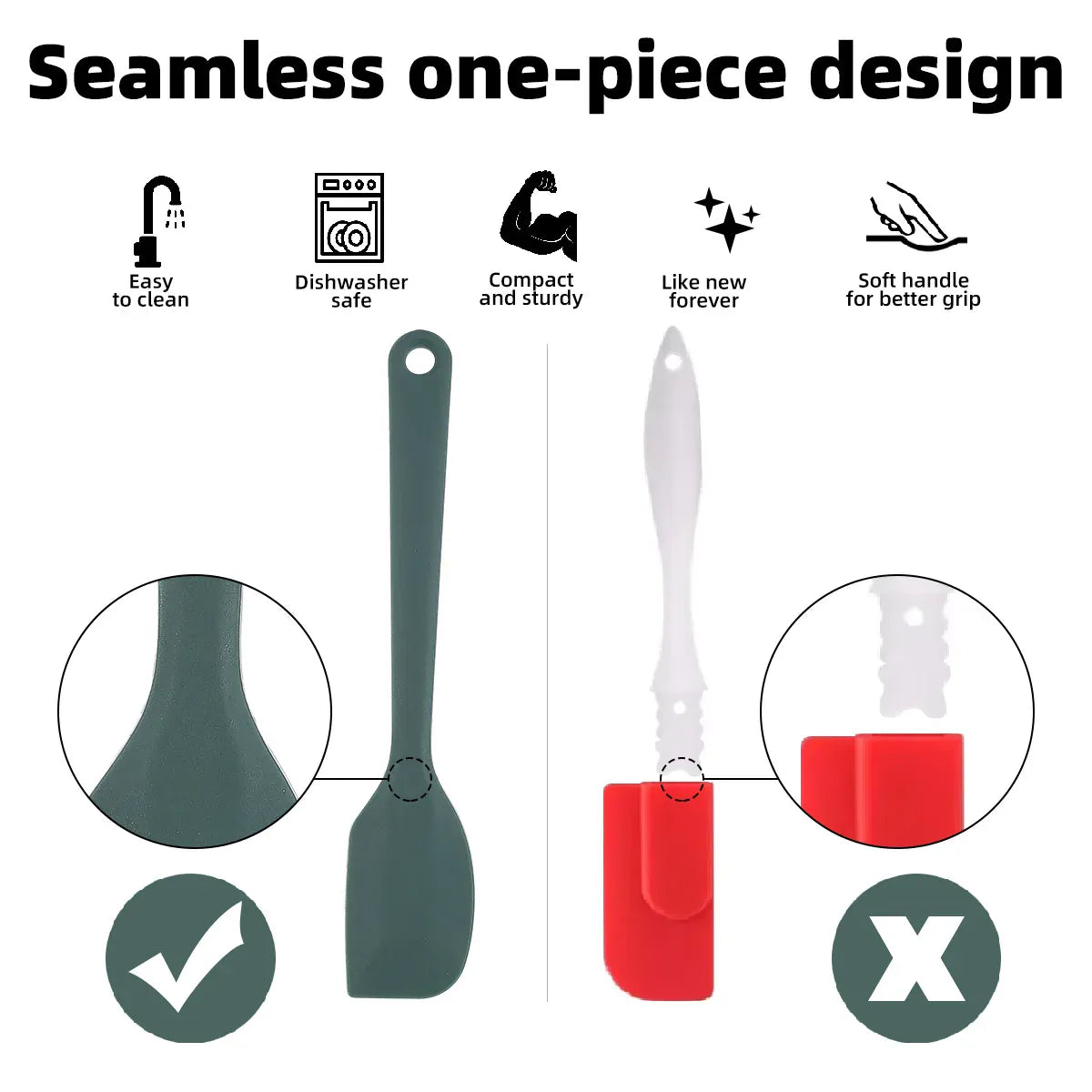 Set Ustensiles Silicone 6/9 Pieces Résistants Chaleur pour Pâtisserie spatule en silicone