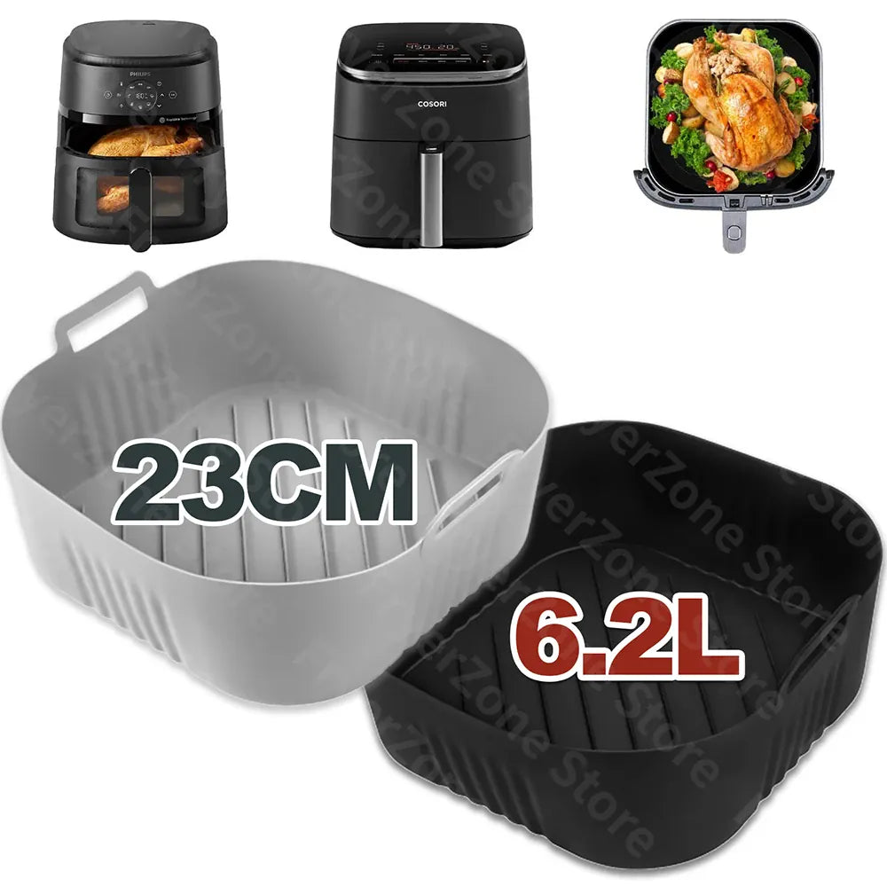 Moule Silicone Air Fryer Réutilisable Carré 23 cm pour 62L Air Fryer