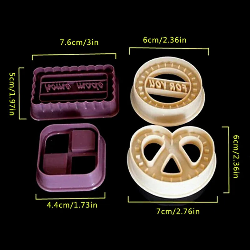 Emporte-pièces en plastique 4 pièces pour biscuits et gâteaux décoratifs emportepieces