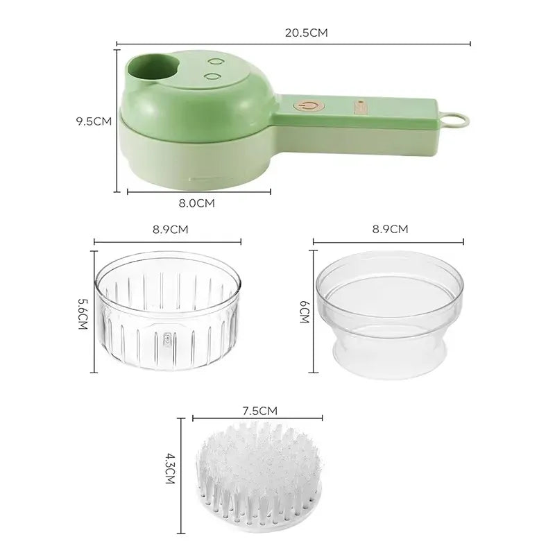 Mini Hachoir Électrique Sans Fil 4-en-1 — Ail, Légumes, Viande — Rechargeable USB mini hachoir