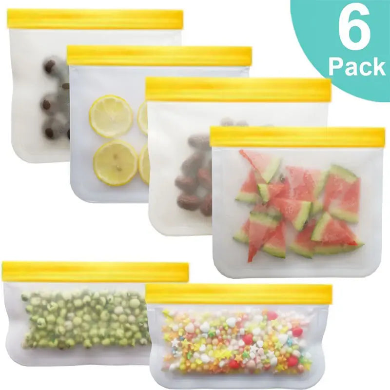 Sachets Silicone Réutilisables Anti-Fuite - Lot de 7 Pièces 25x30cm