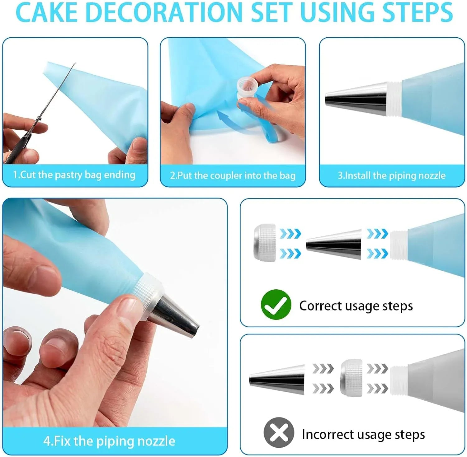 Kit de Décoration de Gâteaux 76 Pièces avec Douilles et Accessoires en Acier Inoxydable douillepoche