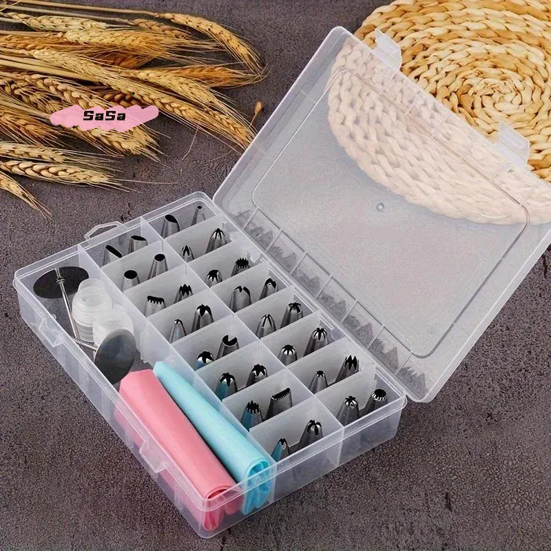 Set d'outils de décoration de gâteaux en inox - 38 pièces avec poches douillepoche