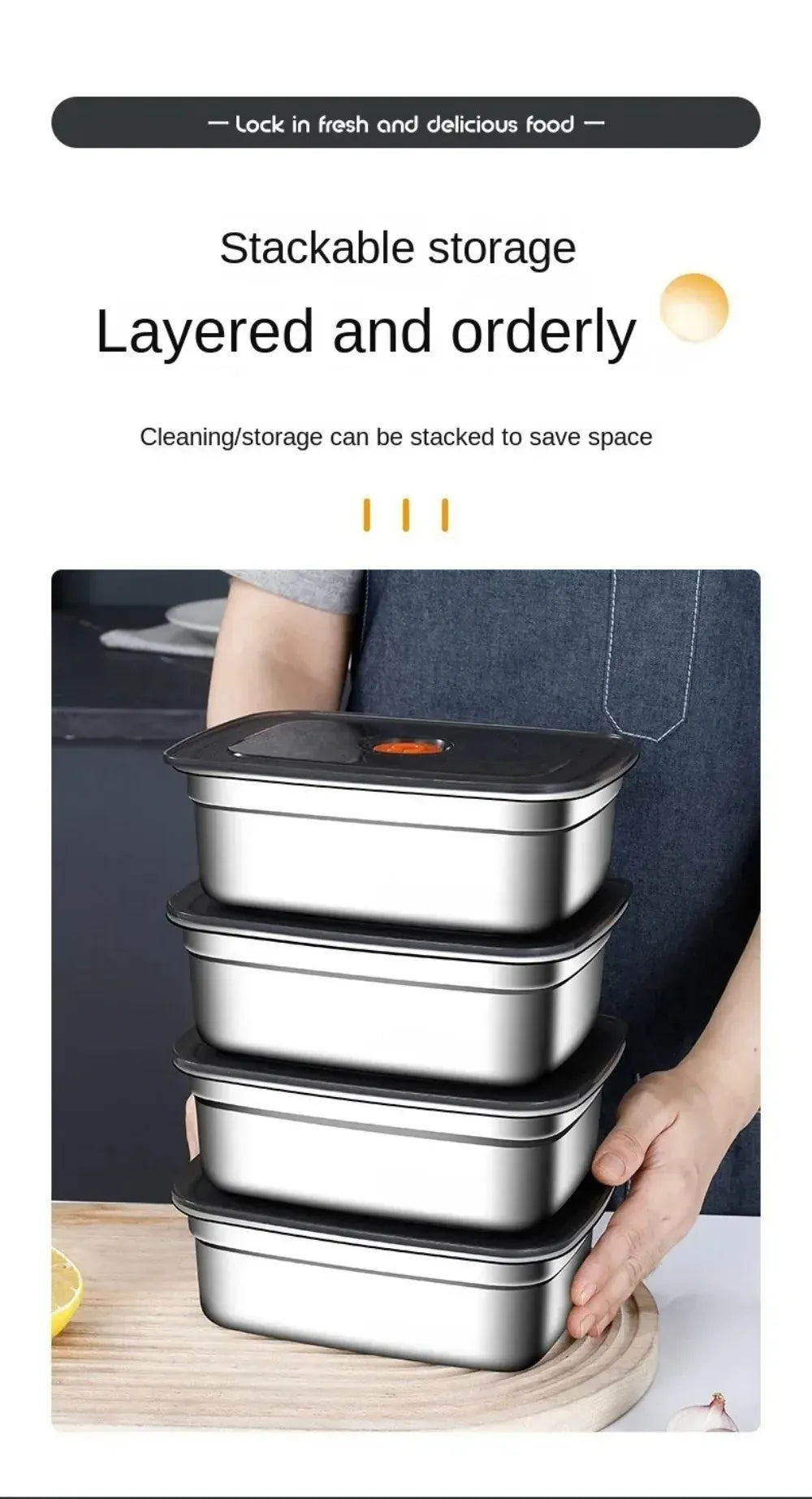 Lunch Box Inox 600 à 3200 ml avec Couvercle Hermétique lunchbox