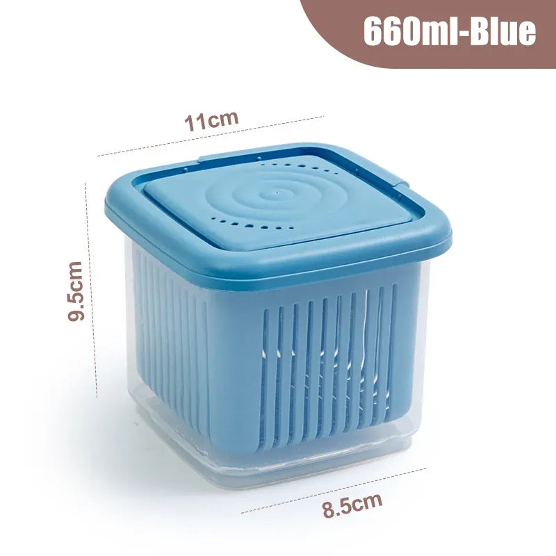 Bac de Rangement Frigo 2 Étages | Conteneurs Hermétiques pour Légumes