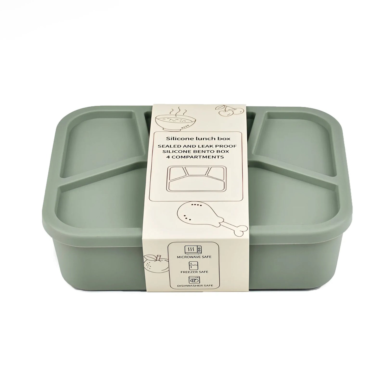 Bento Compartimenté Silicone Écologique | 4 Compartiments 700ml Bento