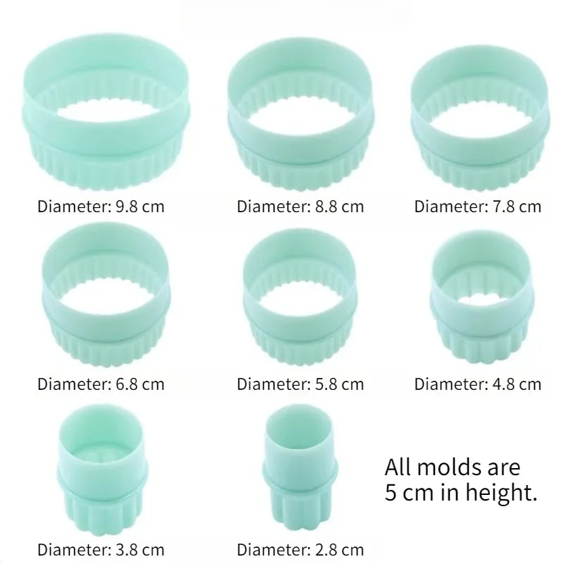 Emporte-pièces en plastique double face - Motif dentelle 8 pièces emportepieces