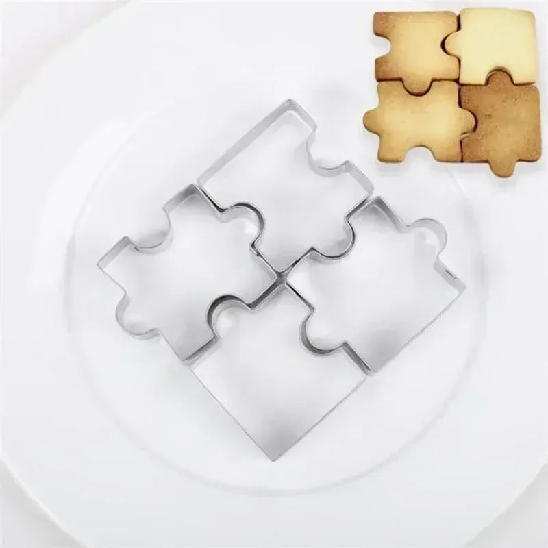 Emporte-pièces Puzzle en Acier Inoxydable - Set de 4 Pièces pour Biscuits emportepieces