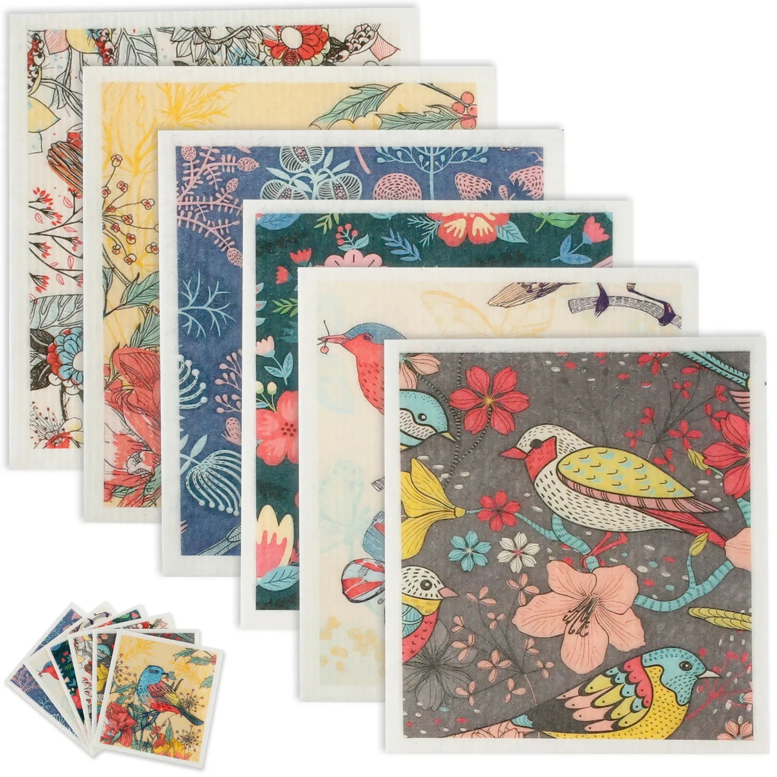 Torchons en Coton Cellulosique Absorbants - Lot de 6 Pièces
