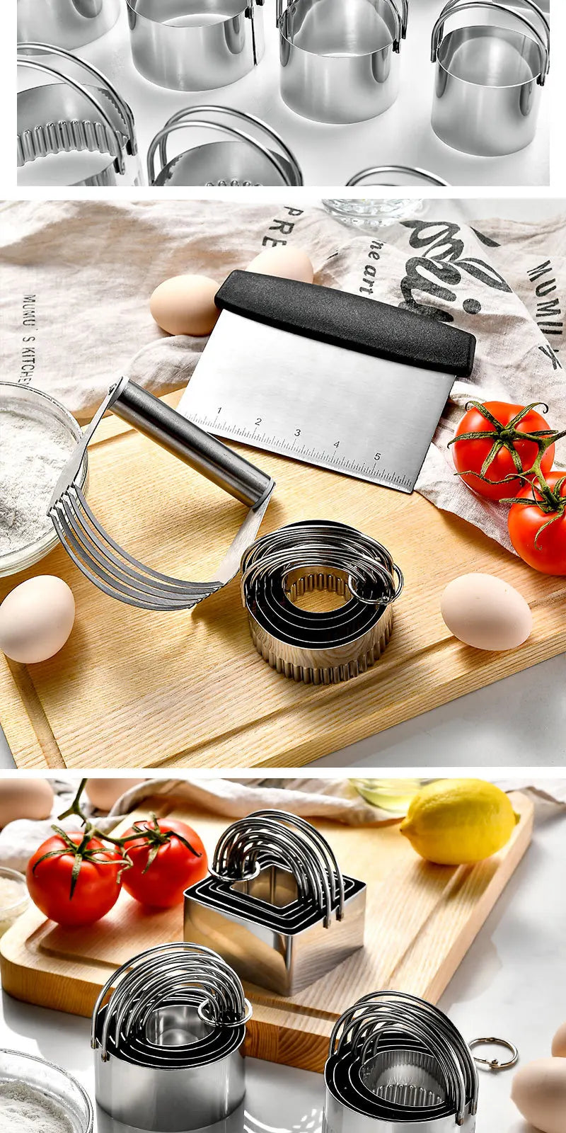 Emporte-pièces à Gâteaux en Acier Inoxydable - Set de 5 Pièces Rondes emportepieces