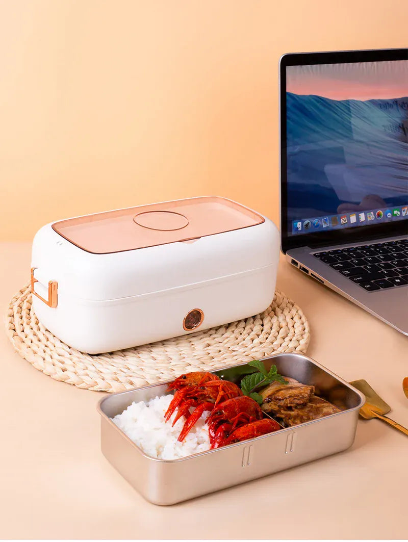 Lunch Box Chauffante Électrique 800 ml — Cuve Inox, 70 °C, USB et Secteur 220 V lunchboxchauf
