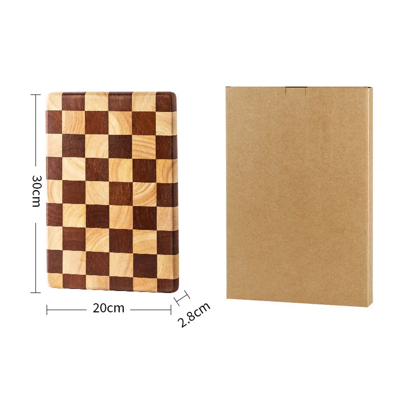 Planche à Découper Bois Motif Damier – 3 Tailles, 2,8 cm planche a decouper en bois