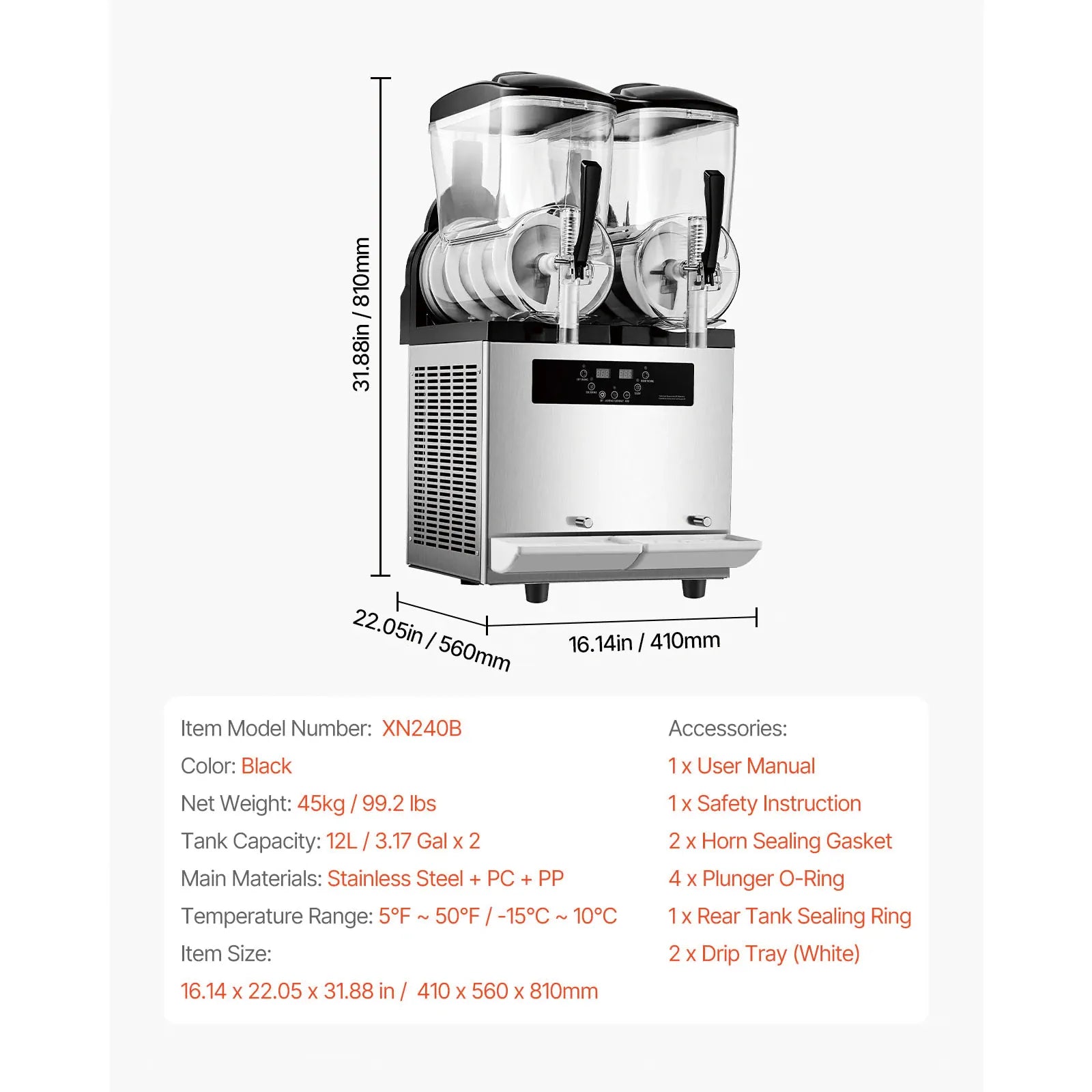 Machine à Granita Professionnelle 2×12 L — Double Cuve, 96 Boissons machine a granita
