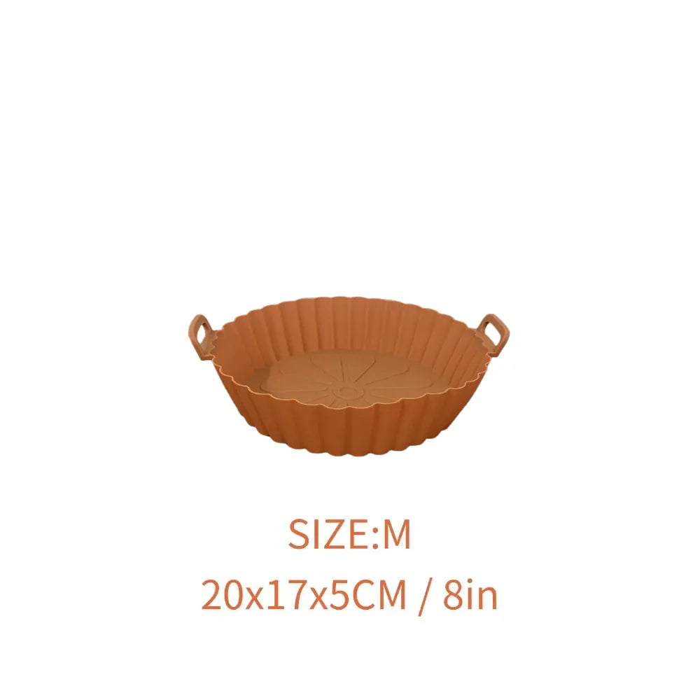 Moule Silicone Réutilisable Air Fryer Rond - Lot de 2 Pièces Air Fryer