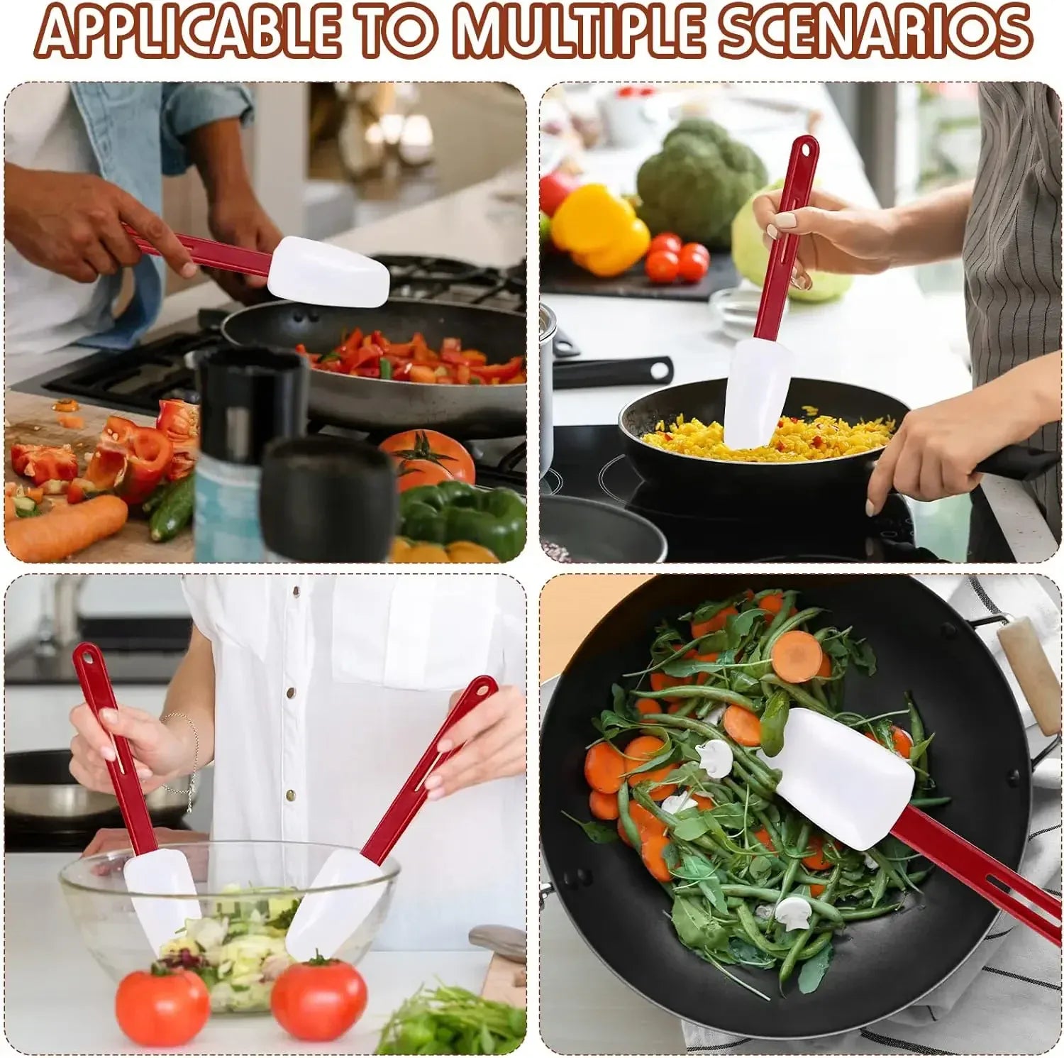 Set Spatules Silicone Résistantes à la Chaleur - 3 Pièces spatule en silicone